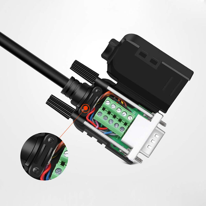 COMOPEZ 2Pcs DB9 Breakout Connector Solderless RS232 D-SUB Serial to 9-pin Port Terminal Female Adapter Connector Breakout Board Module with Case