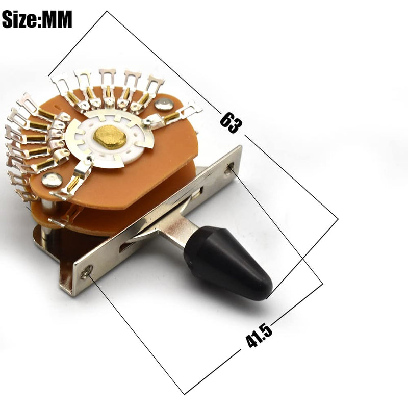 Guitar 5 Way 24 Keys Super Toggle Switch Pickup Selector Super 4-Pole Double Wafer for Strat/Tele Guitars with Black/Ivory/White Tip