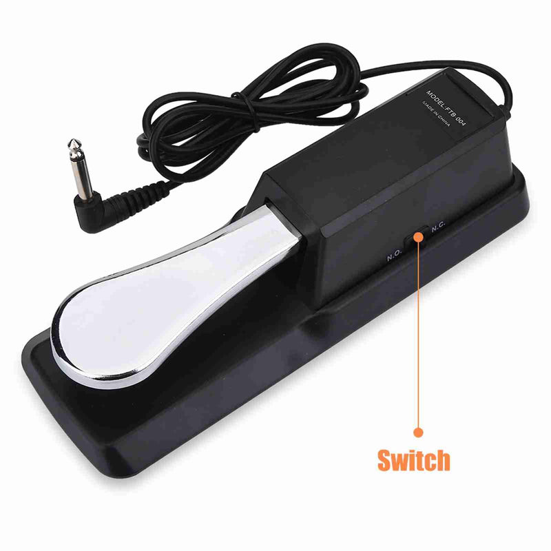 Sustain Pedal, 1/ 4in Jack Digital Piano Foot Pedal Mat for Electronic Organ, Electric Piano, Synthesizer, Midi Keyboard