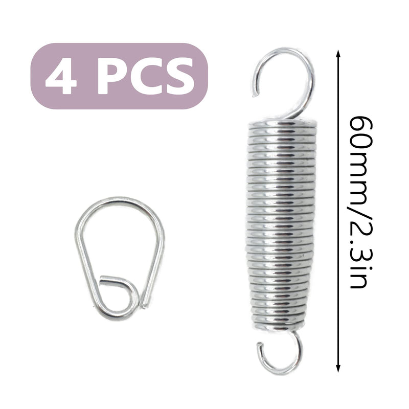 4pcs Metal Bass Drum Pedal Spring, Standard Replacement Kick Pedal Springs, Bass Drum Beater Spring, Galvanized Finish Kick Drum Pedal Spring, Percussion Instrument Hardware Parts 4pcs