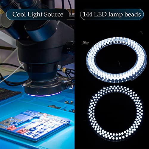 Adjustable 144 LED Beads Ring Light Illuminator lamp for Monocular Binocular Trinocular Soldering Repairing Stereo Microscope Video Camera CE Certificate