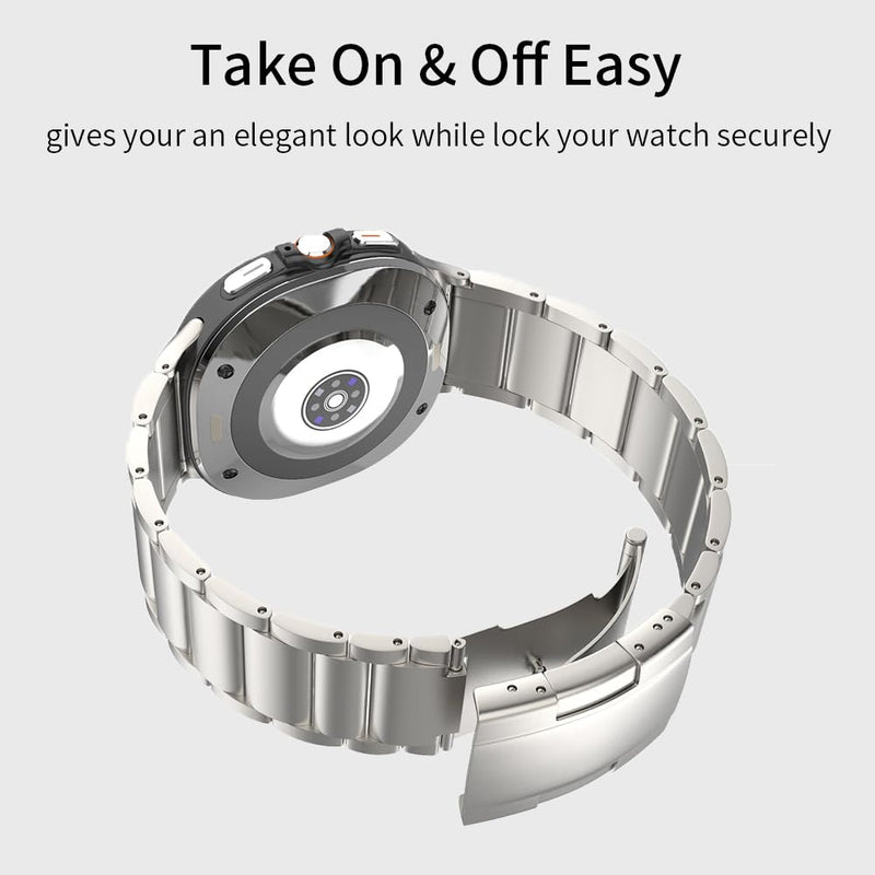 Titanium Band for Galaxy Watch Ultra 2 47mm 2026,No Gap Watchband with Integrated Buckle Replacement Strap Accessory for Samsung Galaxy Watch Ultra 47mm (2026/2025/2024),Black Titanium