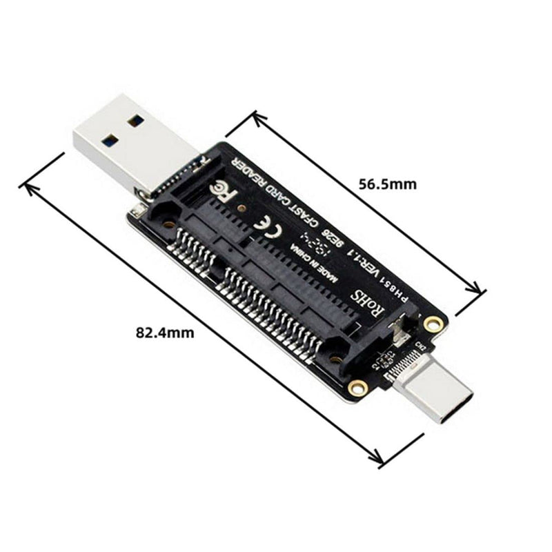ChenYang CFast Card Reader,USB 3.0 3.1Type A ＆ Type C Male to CFast 2.0 Card PCBA Adapter CFast Card Reader for Desktop Laptop CFast to USB 3.1
