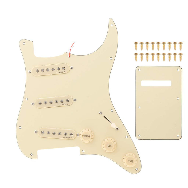 [AUSTRALIA] - Alnicov SSS 3-Ply Prewired Loaded Pickguard Scratchplate Backplate with Alnico V Pickups Kit for Strat ST Electric Guitars Replacement Parts 