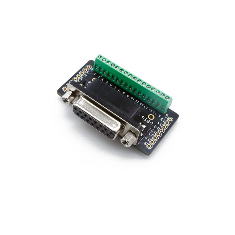 Treedix DB15 Female Breakout Board DB15 Breakout Connector Serial to 15-Pin Port with Screw Terminal Block and Pin Header