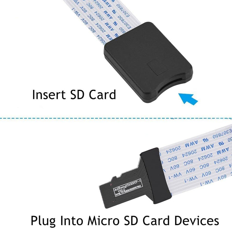 ASHATA Micro SD to Micro SD Card Extension Cable Adapter Flexible Extender with Case, TF to TF Extender Cable for 3D Printer/Car/GPS/Camera/DVD/DVR/LED Display Board (48 cm) 48CM
