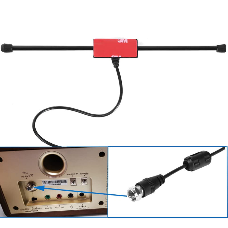 Universal FM Radio Dipole Antenna Screw F Male Plug for Home AV Audio Stereo Receiver Indoor 75 Ohm 16ft