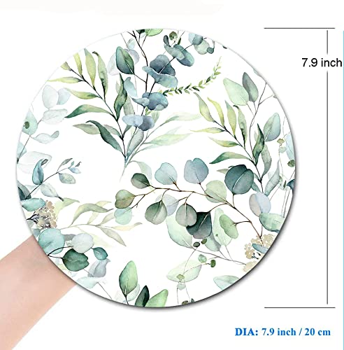 Armanza Mouse Pad, Cute Mousepad with Design, Round Grass Leaves Mouse Mat, Small Non-Slip Rubber Gaming Mouse Pads, Office Home Personalized Mouse Pad 13 Green Grass