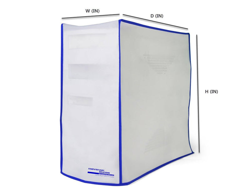Dust and Water Resistant Silky Smooth Antistatic Vinyl Computer CPU dust Cover (8W x18H x19D) 8W x18H x19D