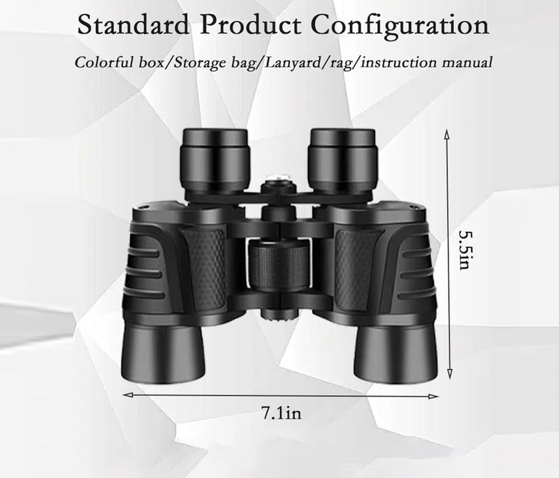 [AUSTRALIA] - 80x80 HD Binoculars for Adults, Waterproof & Fogproof with BAK-4 Prism & Fully Multi-Coated Lens, High Power Binoculars for Bird Watching, Hunting, Travel (Black) Black 