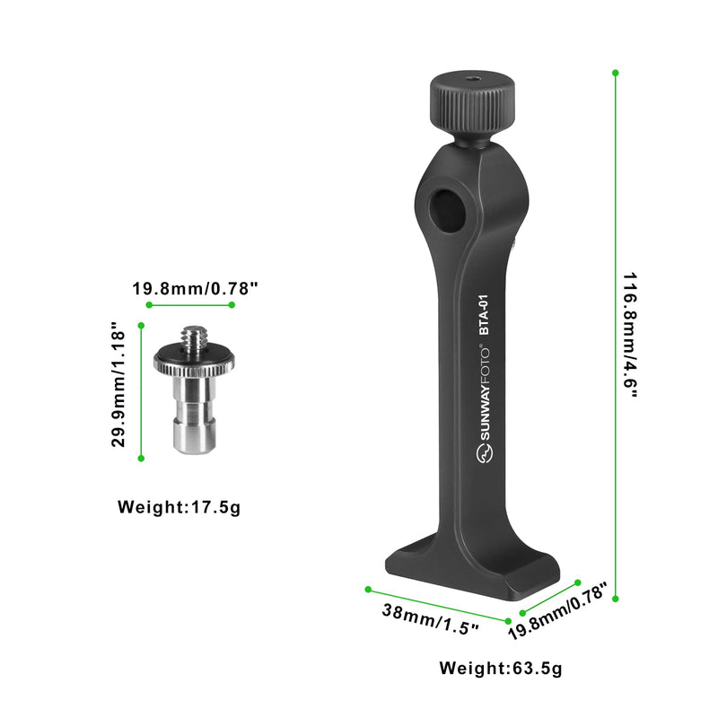 SUNWAYFOTO Binocular Tripod Adapter Accessories,with Arca Swiss Plate and 1/4 Thread Hole,BTA-01