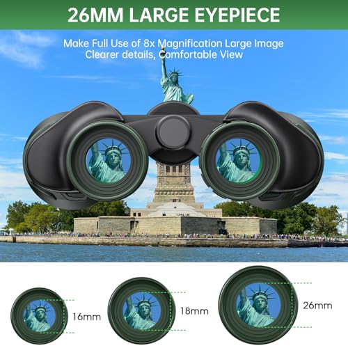 20x50 High Powered Binoculars for Adults, Waterproof Binoculars with Low Light Vision for Bird Watching Hunting Camping Travel Cruise Hiking Sports Stargazing, Gifts for Men Dad Green