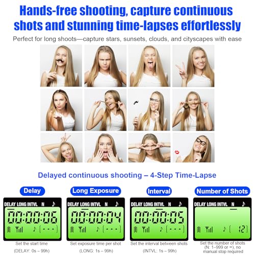 Rechargeable Intervalometer Timer Shutter Release Remote with LCD Screen Timer Shutter for Sony