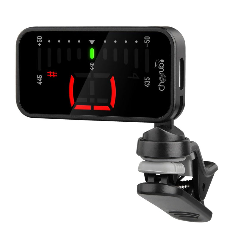 Cherub WST-551C Rechargeable Clip on Guitar Tuner, High Accuracy, Adjustable Reference Pitch