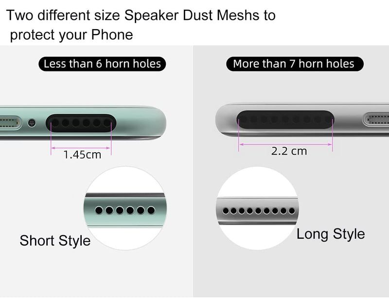 48PCS Universal Phone Speaker Dust Protector Cover Mesh Stickers Compatible with iPhone 15 Pro Max, iPhone 14, 13, 12, Samsung Galaxy S23-S20, Included Cleaning Brush & Tweezer