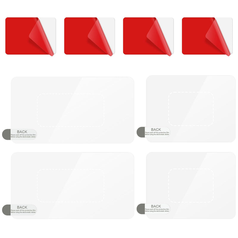 Car Windshield Electrostatic Film and Double-Sided Sticker Adhesive Pad for Mounting Dash Cam Reflective Clear Static Cling Window Stickers,Scratch-Proof & Residue-Free Car Shield Decal (6x8+6x11cm) 6x8+6x11cm