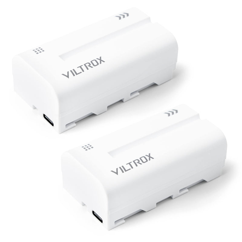 VILTROX NP-F550 Battery 2 Pack 2200mAh Replacement Battery for Sony F970 F960 F950 F770 F750 F570 F550 F330, Rechargeable Battery Compatible with Godox Neewer Led Video Light/Camera Monitor 2Pcs NP-F550(2200mAh)