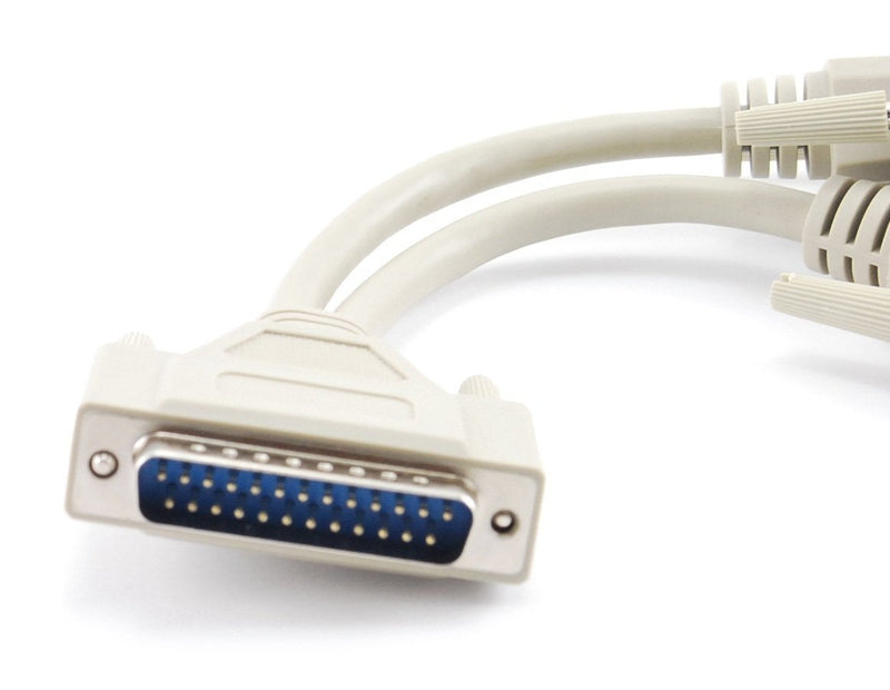 CablesOnline 8 inch DB25 Parallel Male/Dual Female Y-Splitter Printer Cable (YS-005)