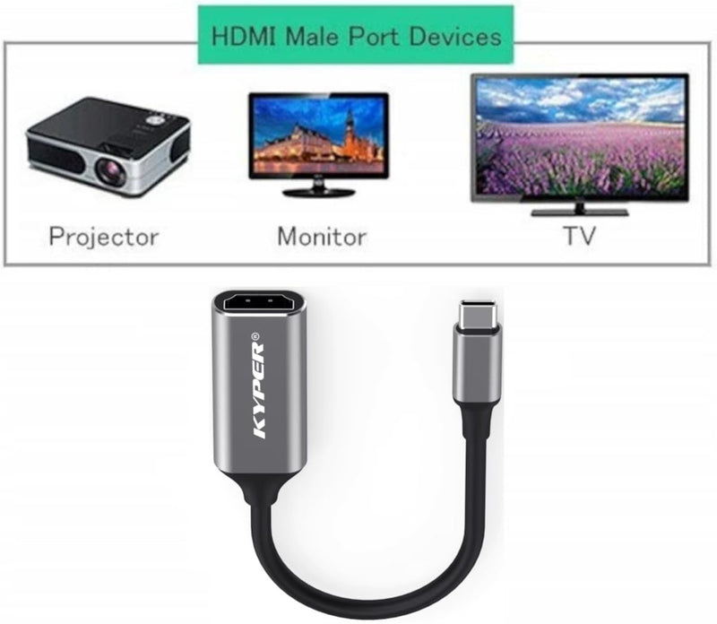 Kyper USKyper-484K USB C to HDMI Adapter 10-Pack 4K@30Hz Type-C to HDMI Cable Compatible with Thunderbolt 3/4 MacBook Pro/Air iPhone 15 Pro Max Dell XPS HP ThinkPad Surface iPad Pro Bulk HDTV