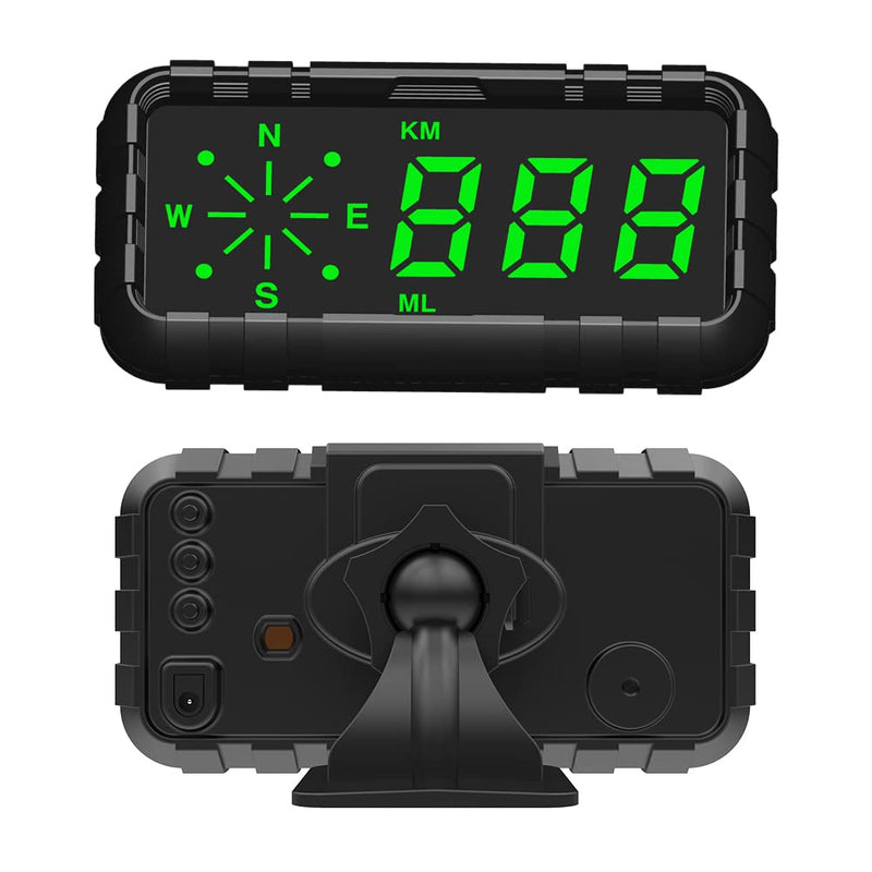Car Headup Display GPS Digital Speedometer Compass with 4.2 Inch LED Display Support Overspeed Alarm Fatigue Driving Reminder Light Sensing for Car Truck SUV Motorcycle