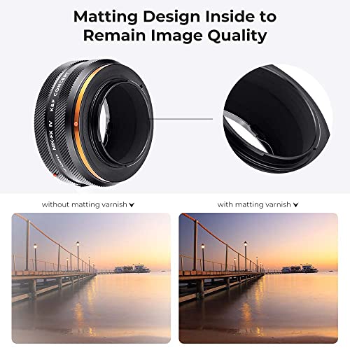 K&F Concept IV PRO NIK-FX Lens Mount Adapter Compatible with Nikon F Series Lens to Fuji X-Series X FX Mount Cameras with Matting Varnish Design Nikon F IV PRO