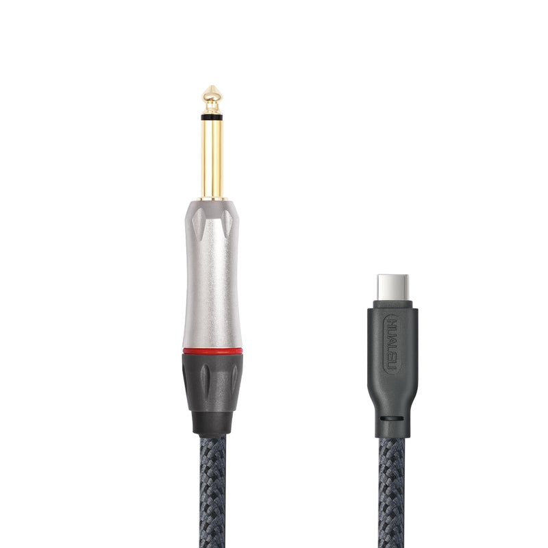 6.6Ft 1/4 to USB C Electric Guitar Recording Cable, USB C to 1/4 TS Electric bass Guitar Cable for Recording, Electric Guitar 1/4 TS 6.35 mm Male Jack to Computer, Smartphone 6.6Feet