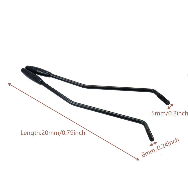 [AUSTRALIA] - 2pcs 6mm & 5mm Thread Tremolo Arm Whammy Bar with Tip Electric Guitar Metal Single Tremolo Arm, Black 2 black 