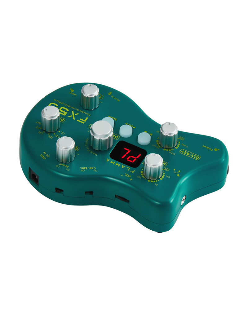 FLAMMA FX50 Practice Guitar Pedal Multi Effects Pedal Mini Portable with 40 Drum Rhythms15 Effects 32 Patches Tuner Function Support Both Corded and Battery Powered FX50 Green