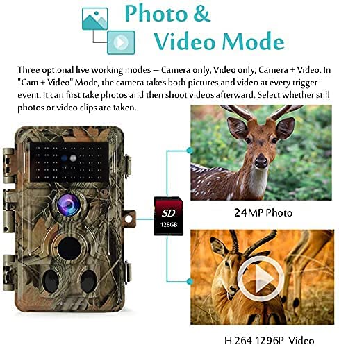 BLAZEVIDEO 32MP 1296P Game & Trail Camera 90ft Night Vision Motion Activated Waterproof Farm & Ranch Field Camera for Outdoor Deer Hunting Tracking & Backyard Surveillance Red-1