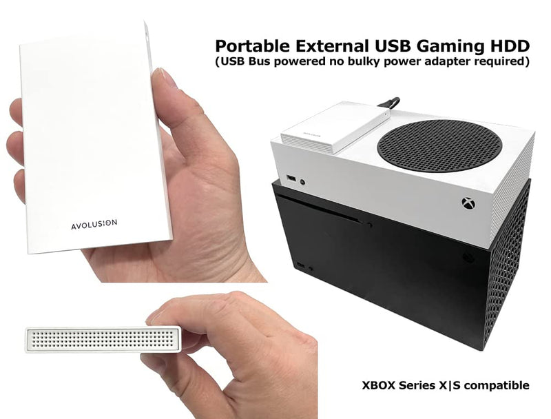 Avolusion HD250U3-WH 1TB USB 3.0 Portable External Gaming Hard Drive (for Xbox Series X|S, Pre-Formatted)