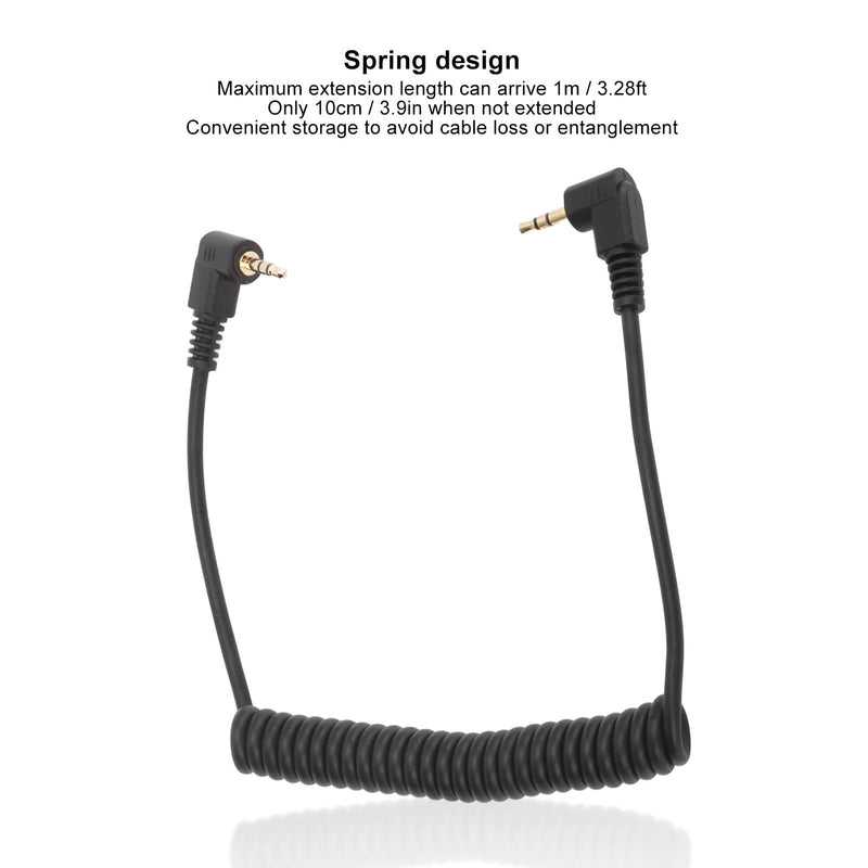 [AUSTRALIA] - 2.5mm F2 Remote Control Shutter Release Cable Cord, Flash Sync Cable 2.5mm Male to Male Coiled Cord, for GFX X Series Camera 1m 
