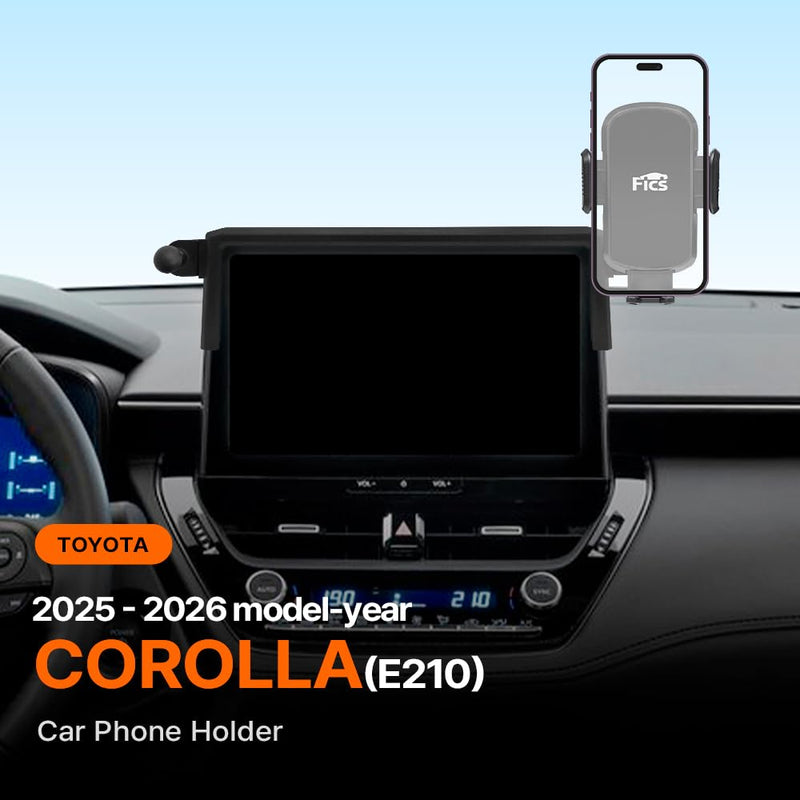 FICS Car Phone Holder for Toyota Corolla 2025, 2026 (E210, 10.5-Inch Screen) — Custom-Fit Center Display Mount, Factory-Style Design, No Adhesive, Stable Driving View FICS for Toyota Corolla 2025-2026 (E210, 10.5-Inch)