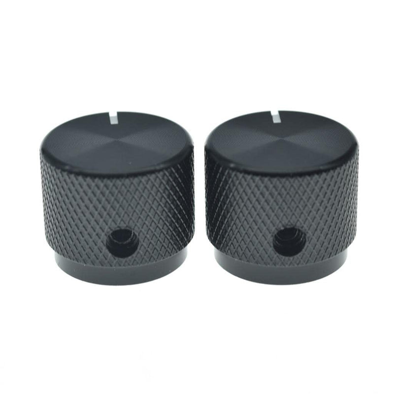 4-Pack 20mm Diam. Set Screw Style Aluminium Potentiometer Knobs 1/4" Universal Pot Control Knobs with Indicator for Guitar/Bass/AMP Amplifier Black with Indicator Line