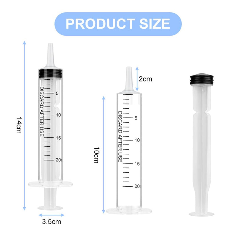 OFFCUP Plastic Syringe 20 ml, Pack of 3 Disposable Syringes, Feeding Syringe, Plastic Tube, for Small Pet Feeding, Engine Oil or Brake Fluid [Not Medical Use] 20 ml x 3