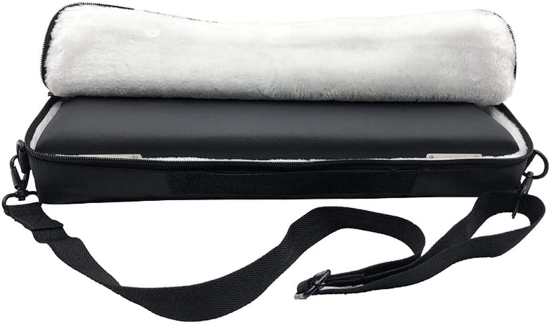 PU Leather Flute Case Carrying Handbag Durable for 16 Holes Flute C Foot with Adjustable Shoulder Strap