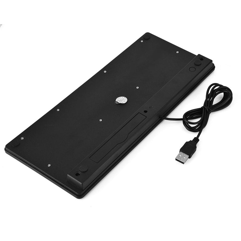 Mini Wired Keyboard,Ultra Thin Full Size USB Wire Corded Keyboard,Portable 78 Keys USB Multimedia Game Office Keyboard, Suitable for PC, Computer, Apple Mac, Laptop, Windows (Black) Black