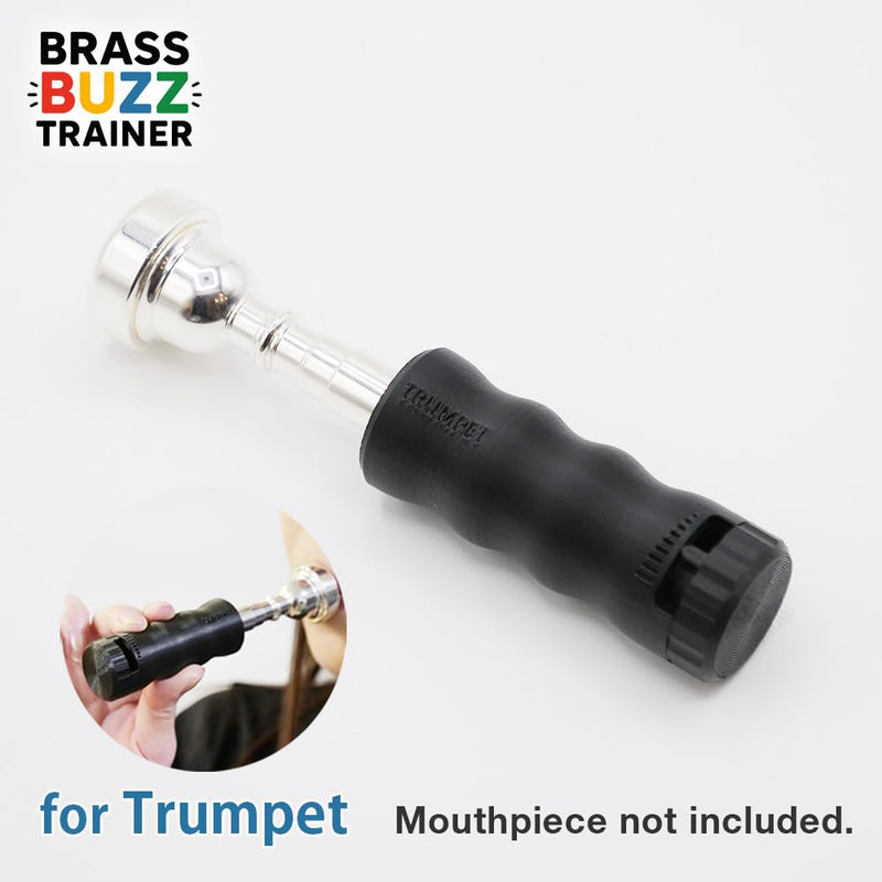 [AUSTRALIA] - Trumpet Mouthpiece Buzzing Practice Tool – Anywhere Practice & Warm-up – One-Touch Adjustable Resistance - BRASS BUZZ TRAINER (Black) Black 