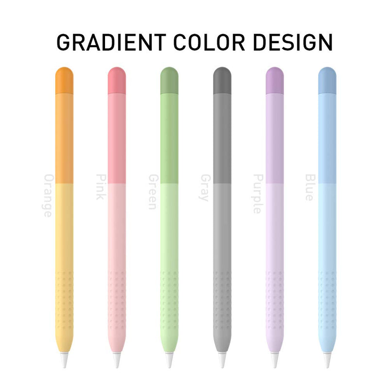 Delidigi Pencil Case Compatible with Apple Pencil 1st Generation Case, Gradient Color Silicone Protective Case Sleeve Cover Accessories for Apple Pencil 1st Gen (Gradient Lavender) Gradient Lavender