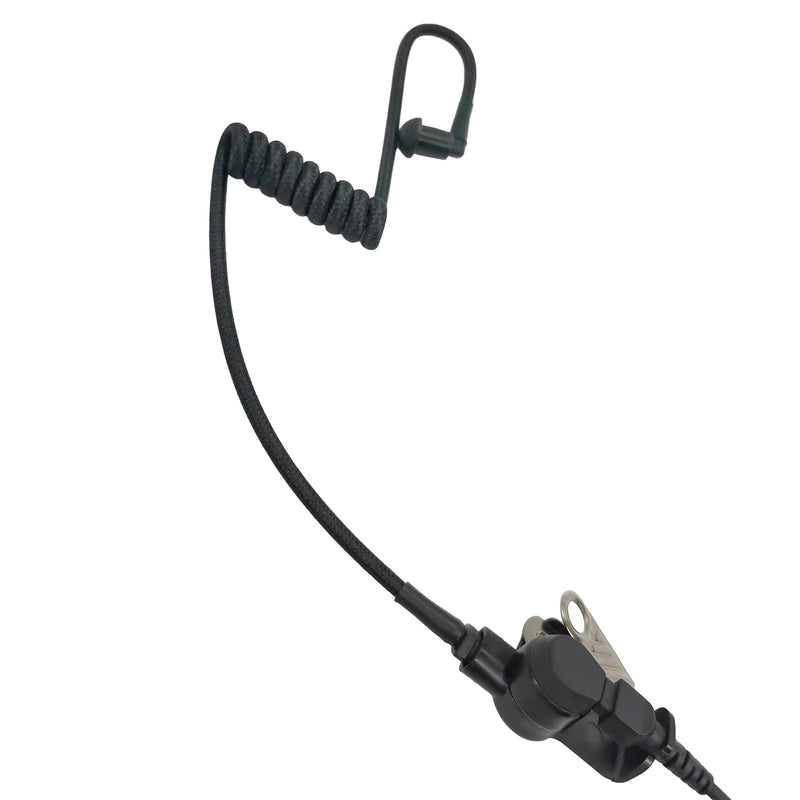 [AUSTRALIA] - Radio Earpiece Accessories Braided Acoustic Coil Tube Kinitted Fabric Nylon Moisture-Resistant Replacement with Ear Piece Tips (Black) Black 