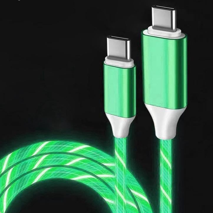 [Green Series Single Ear Wireless Bluetooth Business Headset V13 + Visible Blue Light-Up USB-C to USB-C Data Cable.