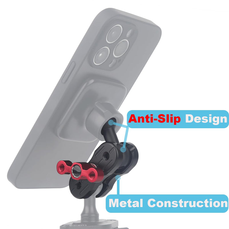 Aluminum 20mm Double Socket Arm 2.36" with 17mm Ball Compatible with Bulletpiont Mounting Solutions, 20mm Socket (Female) to 17mm Ball (Male) Adapter Arm with 17mm Ball Connector