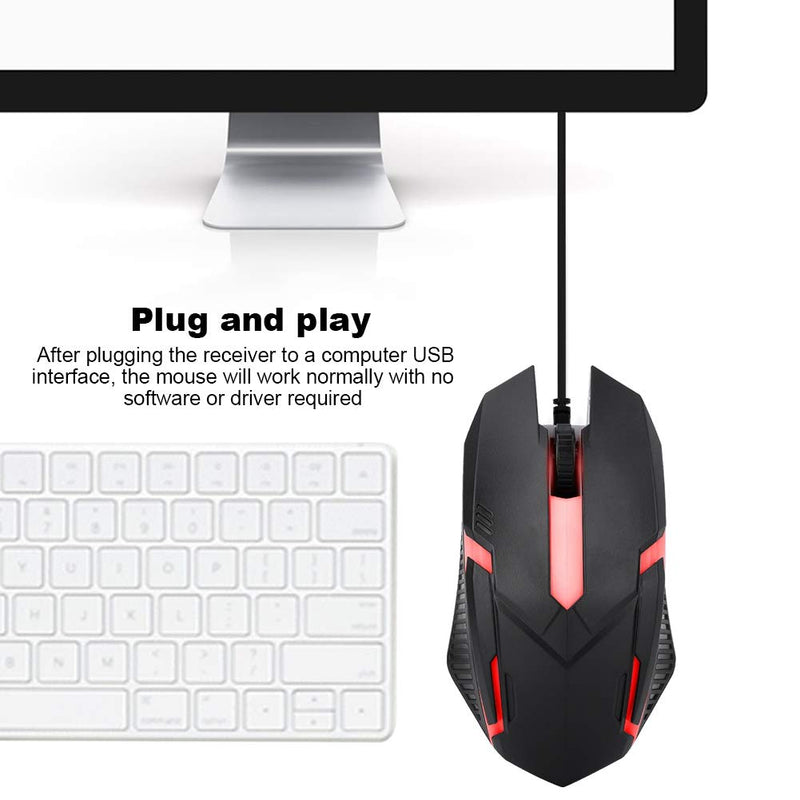 MS11 Wired Mouse 1600DPI Wired Game Mouse Backlight USB Mouse Ergonomic Gaming Notebook Office Gamer Mouse Mice 4 Buttons +1 Wheel for Notebook, PC, Laptop, Computer