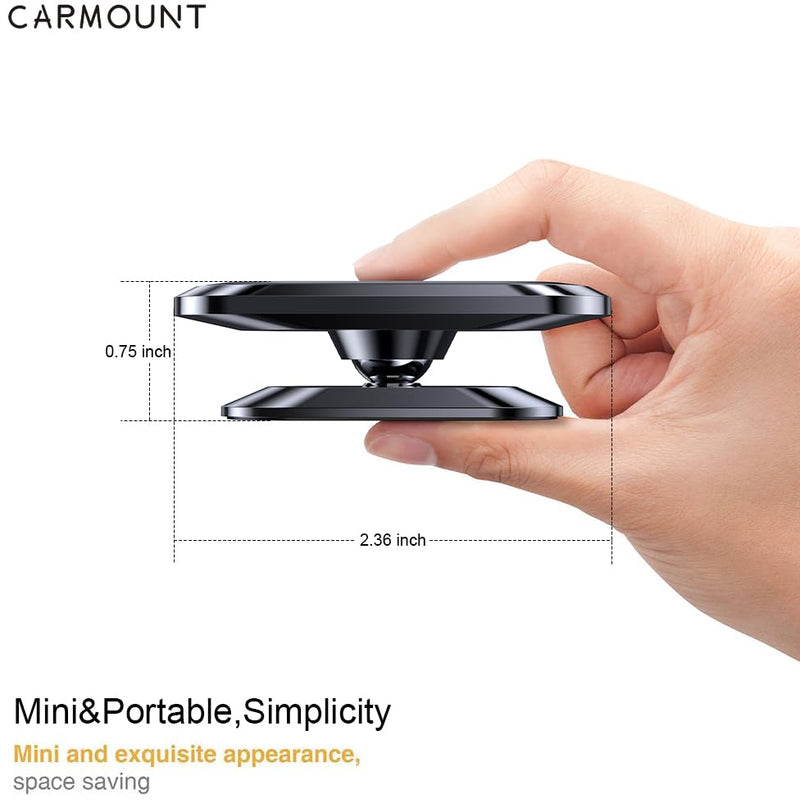 【2-Pack】 Magnetic Phone Holder for Car【Super Magnets】Carmount 2.0 Magnetic phone Mount【360°Rotation】Universal Dashboard Cell Phone Holders for Your Car Phone Mount for Car Mount for iPhone & All Car