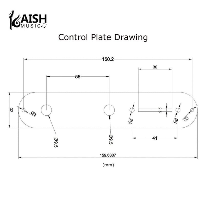 [AUSTRALIA] - KAISH Metal Aluminum Anodized Tele Pickguard with Metal Control Plate and Screws for American/Mexican Telecaster Black 