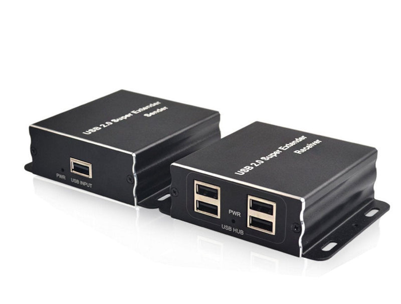 E-SDS USB Extender Over Cat5E/6 up to 196ft, USB2.0 Over Cat6 Cat5E Extender with 4 USB 2.0 Ports, Plug and Play, No Driver Needed Support All Operating System, Two Web Cameras Work Synchronously USB Extender 4 Ports