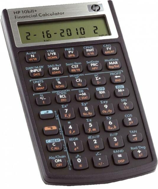 HP 10B II Plus/Hewlett Packard 10BII+ Financial Scientific Calculator + WYNGS Protective Case Black