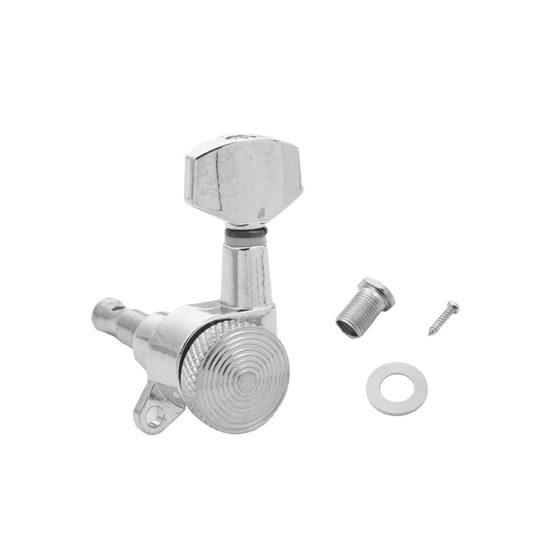 [AUSTRALIA] - 3L3R Guitar Locking Tuners Handed Lock String Tuning Key Pegs Machine Heads for Folk Style Electric Acoustic Guitars (Chrome） 3 Left 3 Right Chrome 