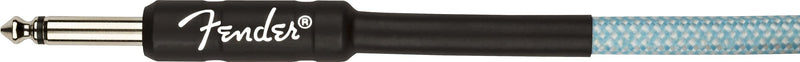Fender Professional Series Tweed Instrument Cable, with 1-Year Warranty, Straight/Straight, Spiral Shielding for an Anti-Kinking Design, Daphne Blue, 10ft Daphne Blue Tweed