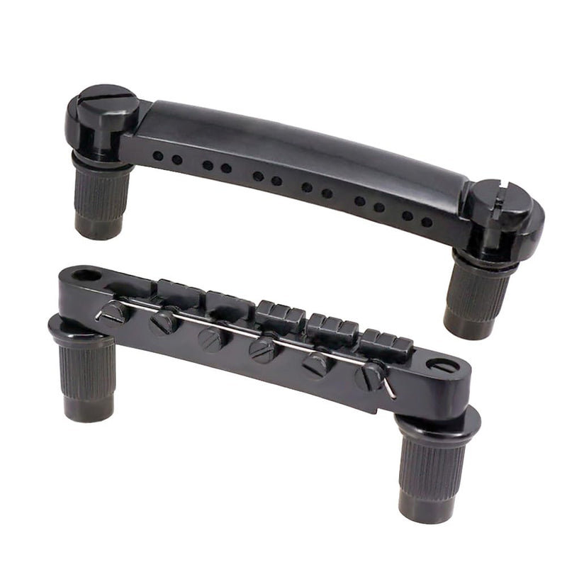 [AUSTRALIA] - JDMoon 12 String Saddle Bridge ABR-1 Tune-o-matic Bridge Tailpiece For Les Paul Guitar Parts (black) black 