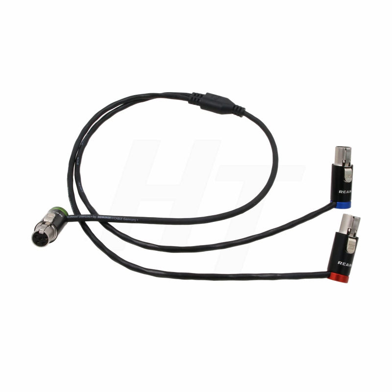 Audio Y Cable for Zaxcom QRX200 Lectrosonics SRc5P Receiver to Camera Mixer Recorder, Low-Profile TA5F to TA3F 20"